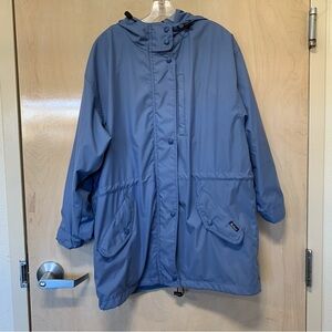 Woolrich Coat Hoodie Hood Jacket Women Medium Vintage 5220 Blue Star Chore Barn